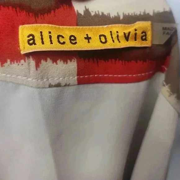 Alice + Olivia Geometric print Silk Blend Mini Dress Size XS Women's - Picture 7 of 7